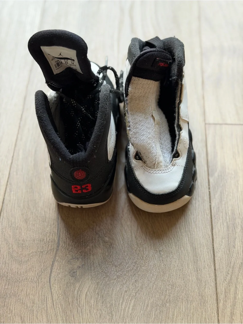 Jordan Kids Black White and Red Basketball Sneakers